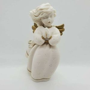 Windsong Angels Angel Figurine White Praying Hands Gold Roman 83652 Italy 7"